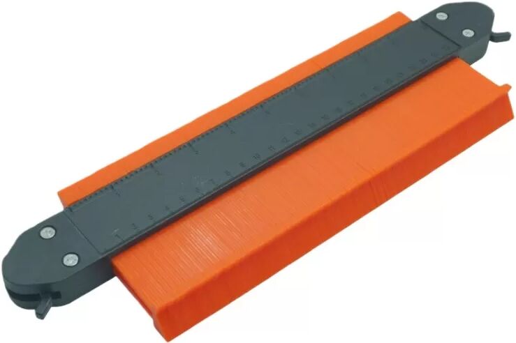 INF Outil de profil de jauge de contour à double verrouillage en plastique orange de 25 cm - Duplication précise de la forme
