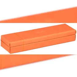 Rhodiarama Stiftebox aus Kunstleder, 21x5,5x3cm - Tangerine 319784C