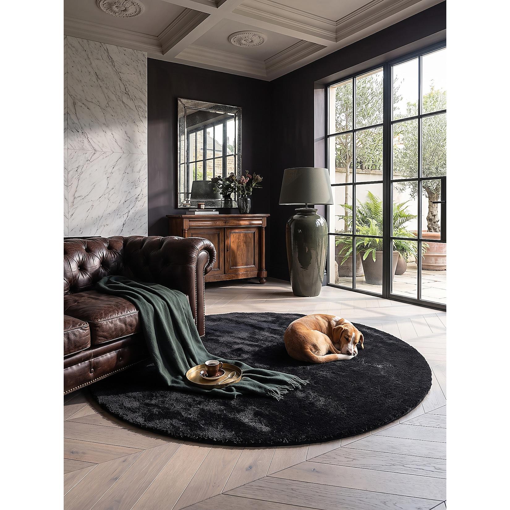 Teppich Antirutsch Schwarz 120x120 cm - ALDAN Kadima Design