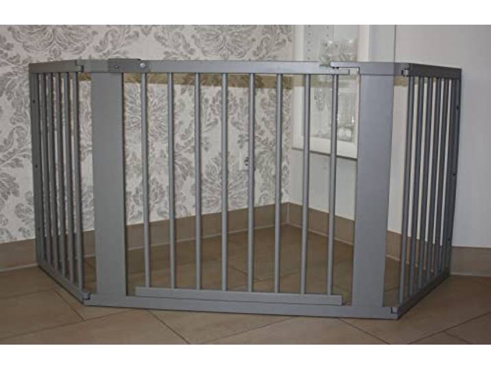 Schutzgitter Absperrgitter Türgitter Treppenschutzgitter 117 bis 363 cm grau (185cm)