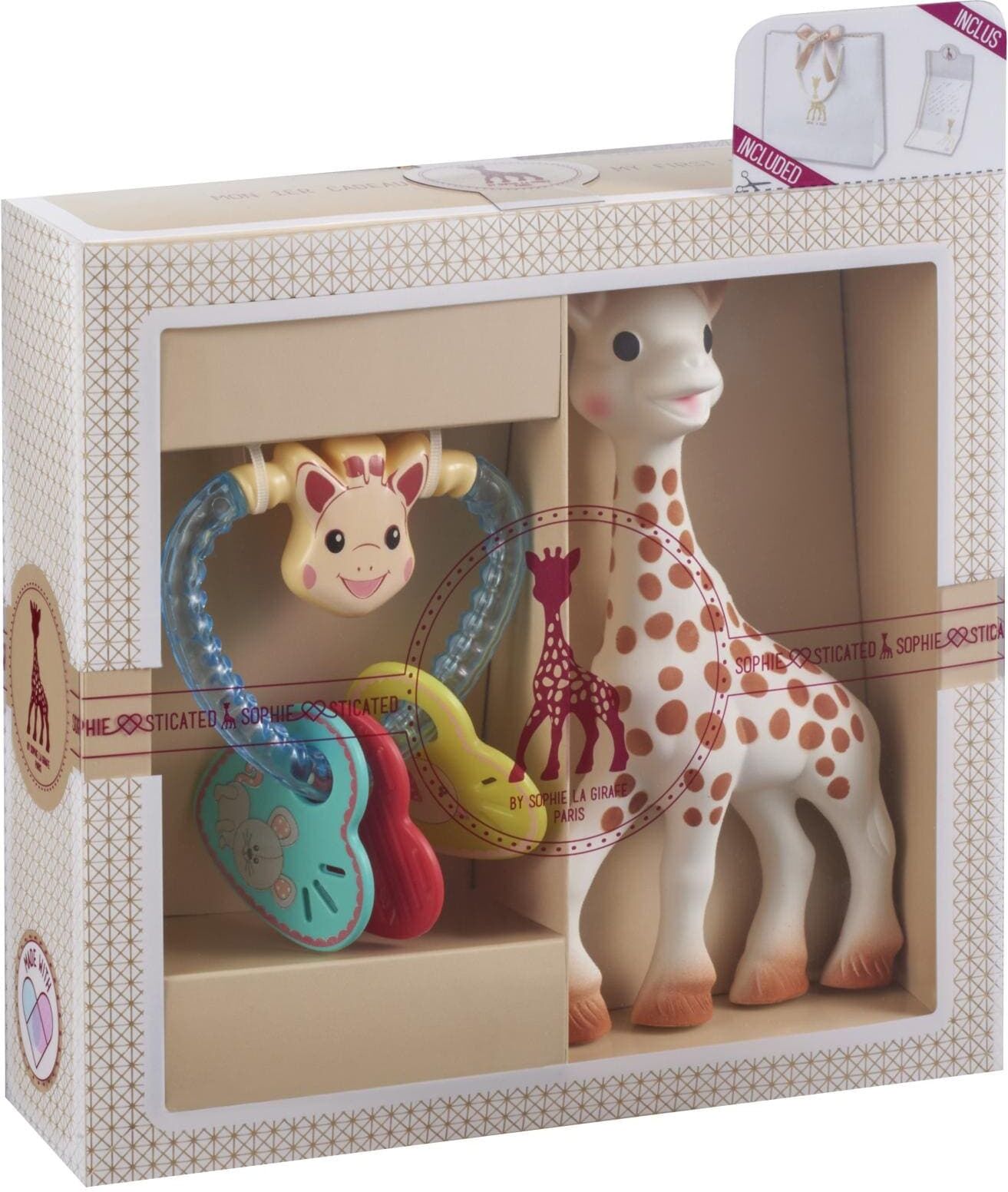Greifspielzeug SOPHIE LA GIRAFE "Geschenkset Spielfigur und Beissring", Baby, bunt, Greifspielzeug Greifspielzeug bunt Einheitsgröße