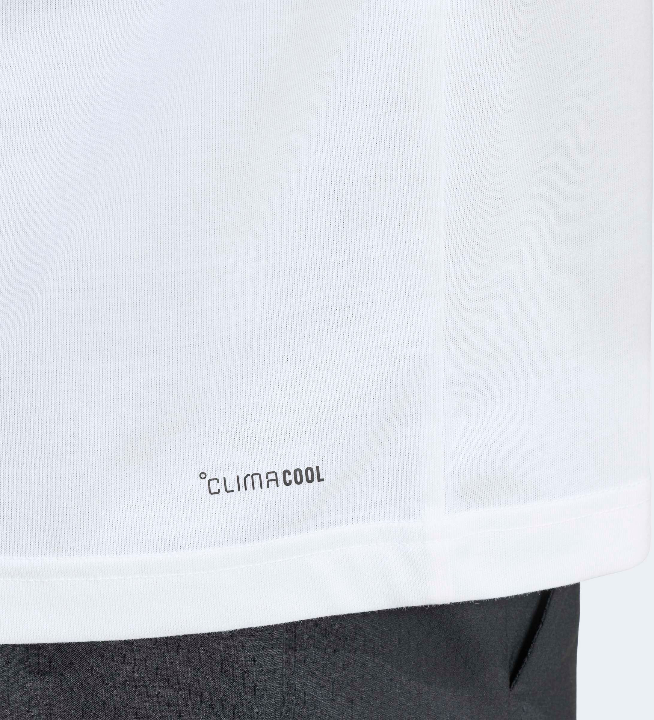 T-Shirt ADIDAS PERFORMANCE "CLIMACOOL FUN TRAINING GRAFIK", Herren, Gr. S, weiß, Obermaterial: 65% Polyester, 35% Baumwolle, Shirts T-Shirt, mit auffälliger Grafik, sportlicher Stil, aus Single Jersey