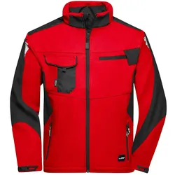 Softshelljacke "JN844" - 3XL - rot/schwarz