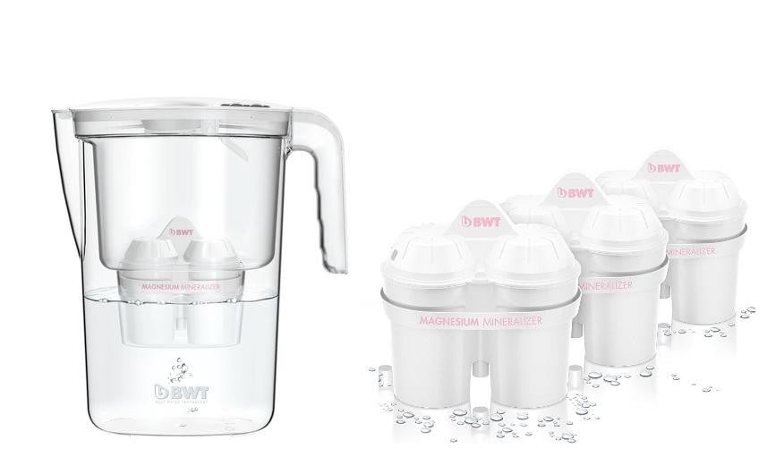 BWT VIDA filterkan wit met 2,6 liter inhoud en 3 magnesium (Mg2+) filters