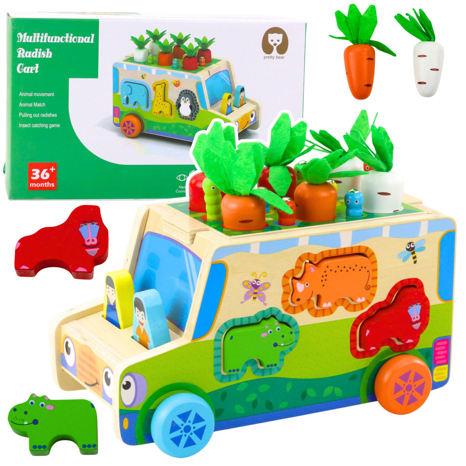 Lean Toys Educatieve houten autovormsorteerder doolhofpuzzel