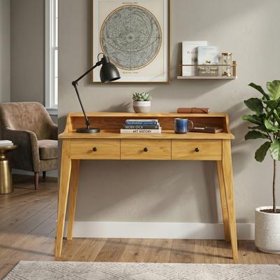 "Christopher Knight Home - Modern 50.5"" Multifunctional Home Office Writing Desk with 3 Drawers & Upper Shelf for Living Home Use"
