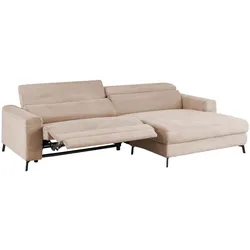 ECKSOFA LAISKA Taupe Cord Relaxfunktion