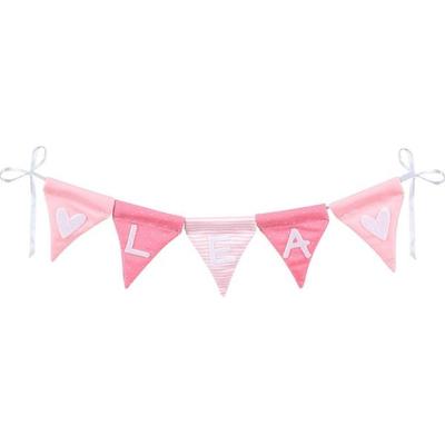 Buchstabenwimpelkette rosa, mit 10 Wimpeln