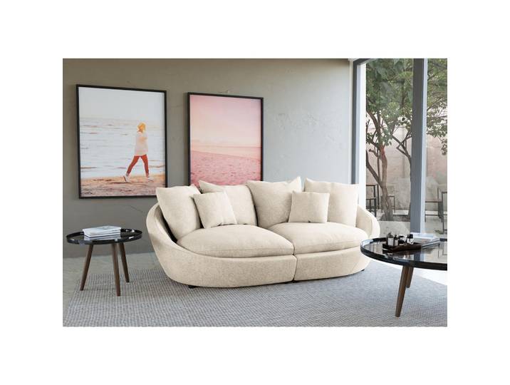 Trendmanufaktur Bigsofa, Silber, Kunststoff, 4-Sitzer, 237x87x131 cm, Made in EU, Rücken echt, Wohnzimmer, Sofas & Couches, Sofas, Bigsofas