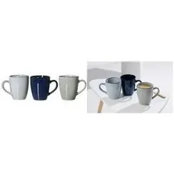 Ritzenhoff & Breker, Tasse, Kaffeebecher AMALFI, 350 ml aus Steingut, spülmaschinenfest, 3 Farben sortiert (350 ml)