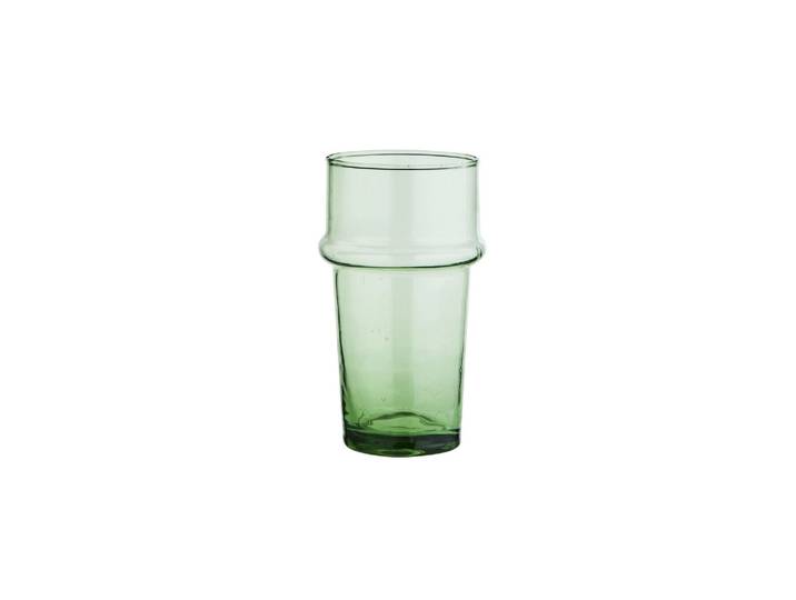 Grand verre à eau en verre recyclé vert, soufflé à la main, lave-