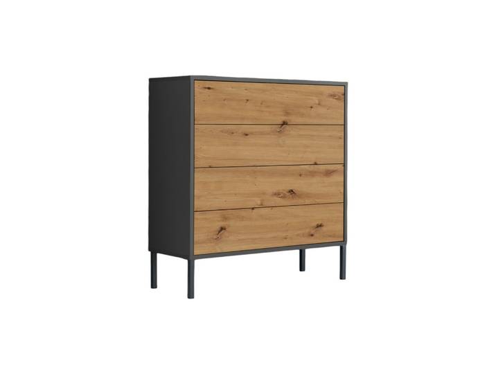 Kommode Mailand Typ 3 Anthrazit/Eiche Artisan
