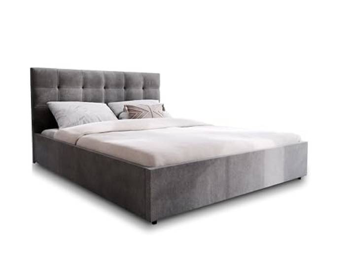 Masseno Polsterbett APE 140x200 cm, Doppelbett, Bettkasten, Stauraum, Lattenrost Und Kopfteil - Grau, Cosmic 160