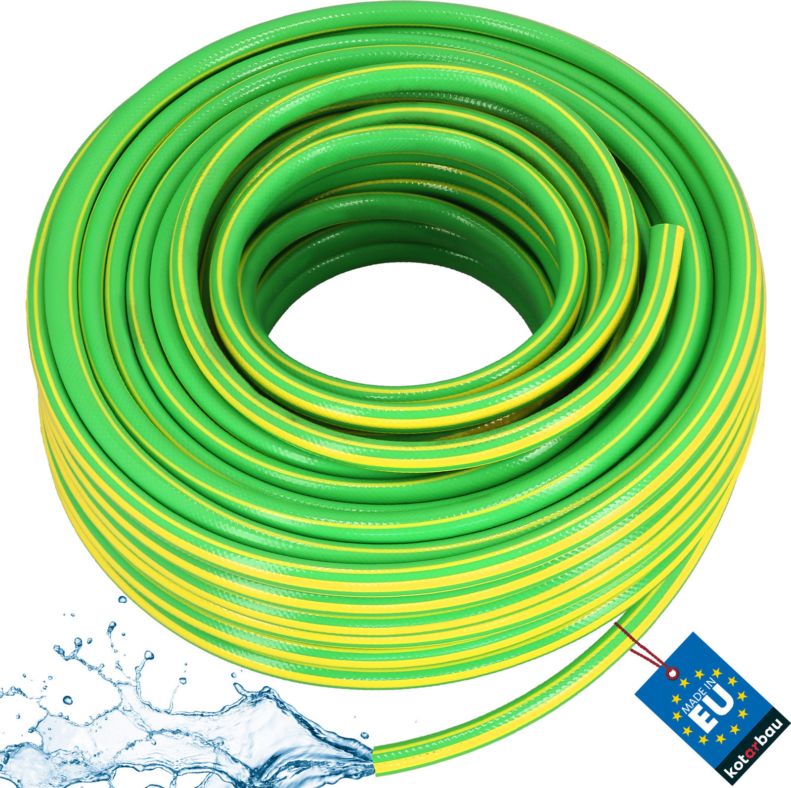 KOTARBAU Tuinslang 4-laags professioneel groen-geel 3/4 inch 50m