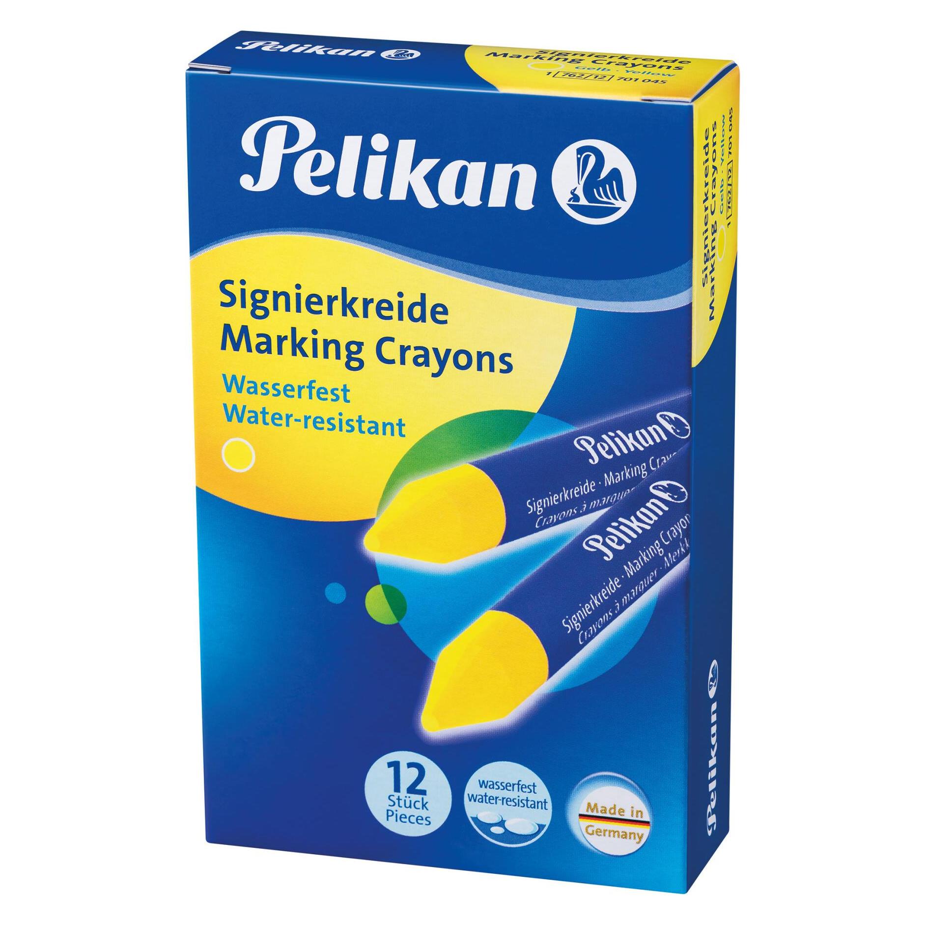 Pelikan Signierkreide 762, gelb, Durchmesser: 13,5 mm geeignet für rauhe Untergründe wie Metall (auch heisse (12x) (701045)