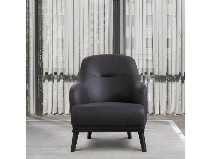 Xlmoebel Sessel Moderner schwarzer Kunstledersessel für gemütliche Wohnräume (1-St., Sessel), Made in Europa
