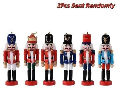 Uplift Picks Mini Nutcracker Ornaments Set Christmas Soldier Desktop Decor 3 Pcs