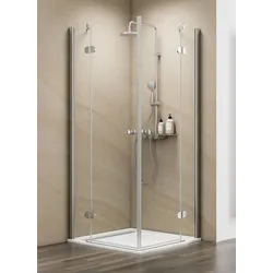 Schulte  ExpressPlus  MasterClass  Eckeinstieg  4-teilig  mit  Drehtüren  900x900  mm  -  inkl.  Duschbecken  extra-flach