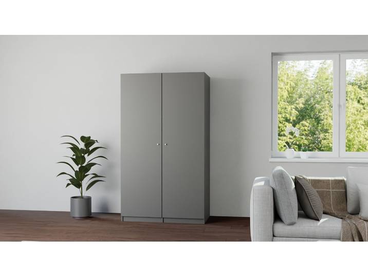 Armoire de ménage sobre sur mesure Mélaminé premium Gris basalte