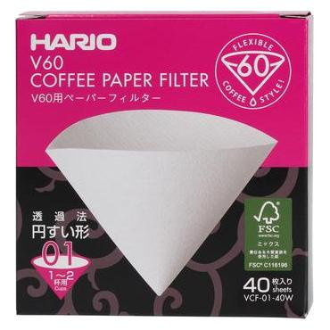 Hario Filtry do Dripa V60-01 - 40 sztuk (4977642723214)