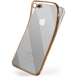 moex Chrome Case für iPhone 8 – Handy Bumper mit Chrom Rand – Transparente Hülle