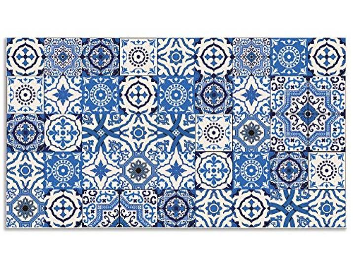 ARTland Spritzschutz Küchenrückwand aus Alu für Küche Herd Spüle 90x50 cm (BxH) mit Motiv Mosaik Fliesenmuster Abstrakt Fliesenoptik Orientalisch Blau H6ZH