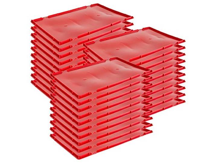 30x Deckel Eurobox 40 x 60 cm Deckel Fleischerkiste 40 x 60 cm Deckel Fleischkiste Deckel Metzgerkiste Deckel Stapelkiste Eurokasten 40 x 60 cm Rot Kingpower