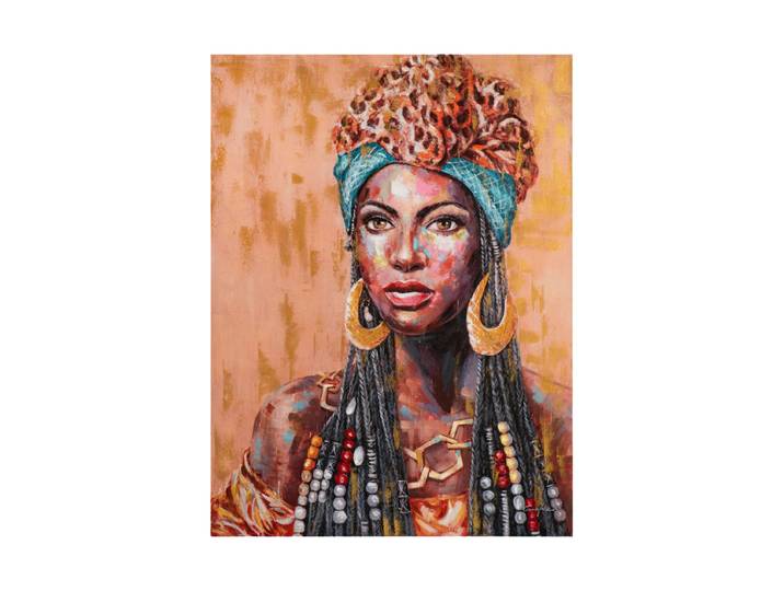 Handgemaltes Bild „Beauty with turban“ 90 x 120 cm Multicolor Crea Collection