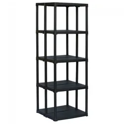 Art Plast ArtPlast - Modulares Regal aus Polypropylen mit 5 Böden 60x58,5x176 cm in Farbe Schwarz - TEMPO-Kollektion