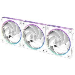 Zalman Lot de 3 Ventilateurs boitier ZM-DF120 aRGB - 12cm (Blanc) (120 mm, 3x), PC Lüfter, Weiss