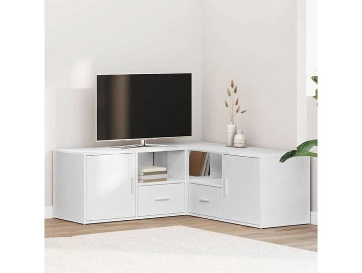 Moderne Armoire d'angle - blanc - 200x40x45 cm - bois d'ingénierie - Grande Capacité - Buffet pratique @FR 3393