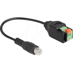 DELOCK 66327 - Kabel Cinch Buchse/Terminalblock Adapter mit Drucktaster 15 cm