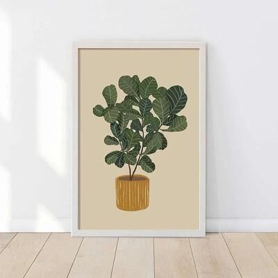 Uplifted Finds Botanical Green Houseplant Canvas Art   Calming Nature Indoors Interior Print 4 30 X 40 Cm