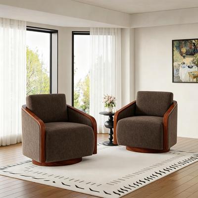 Lumibee Modern Upholstered Swivel Accent Chair Set of 2