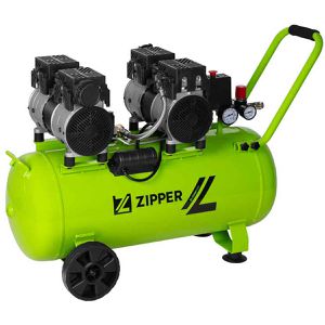 Zipper Kompressor ZI-COM50SI, 57 dB(A), 1500 W, 230V, 8 bar, ölfrei, mit Druckminderer & Manometer, Kesselinhalt 50L