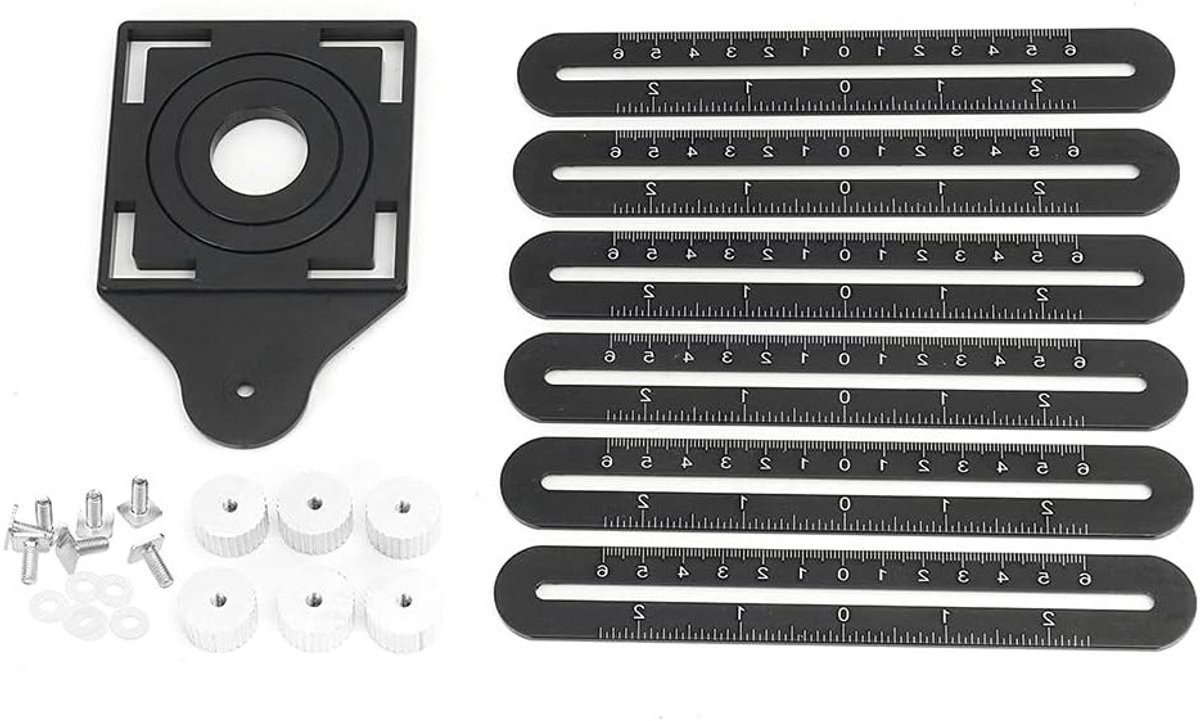EGoods Multi Hoek Meetsjabloon en Boorgids voor Keramische Tegels - Zwart Aluminium met Waterpas