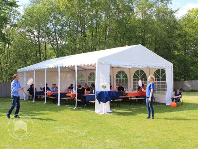 TOOLPORT 5x8m Partyzelt, PVC-Plane, dunkelgrün, mit Bodenrahmen - (5097)