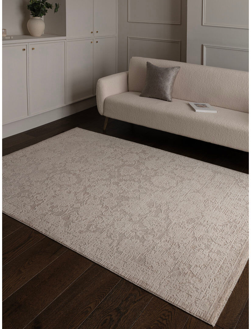 Latitude Run Asiatic Laurent Damask Natural Beige Area Rug Beige Rectangle 120 x 160 cm