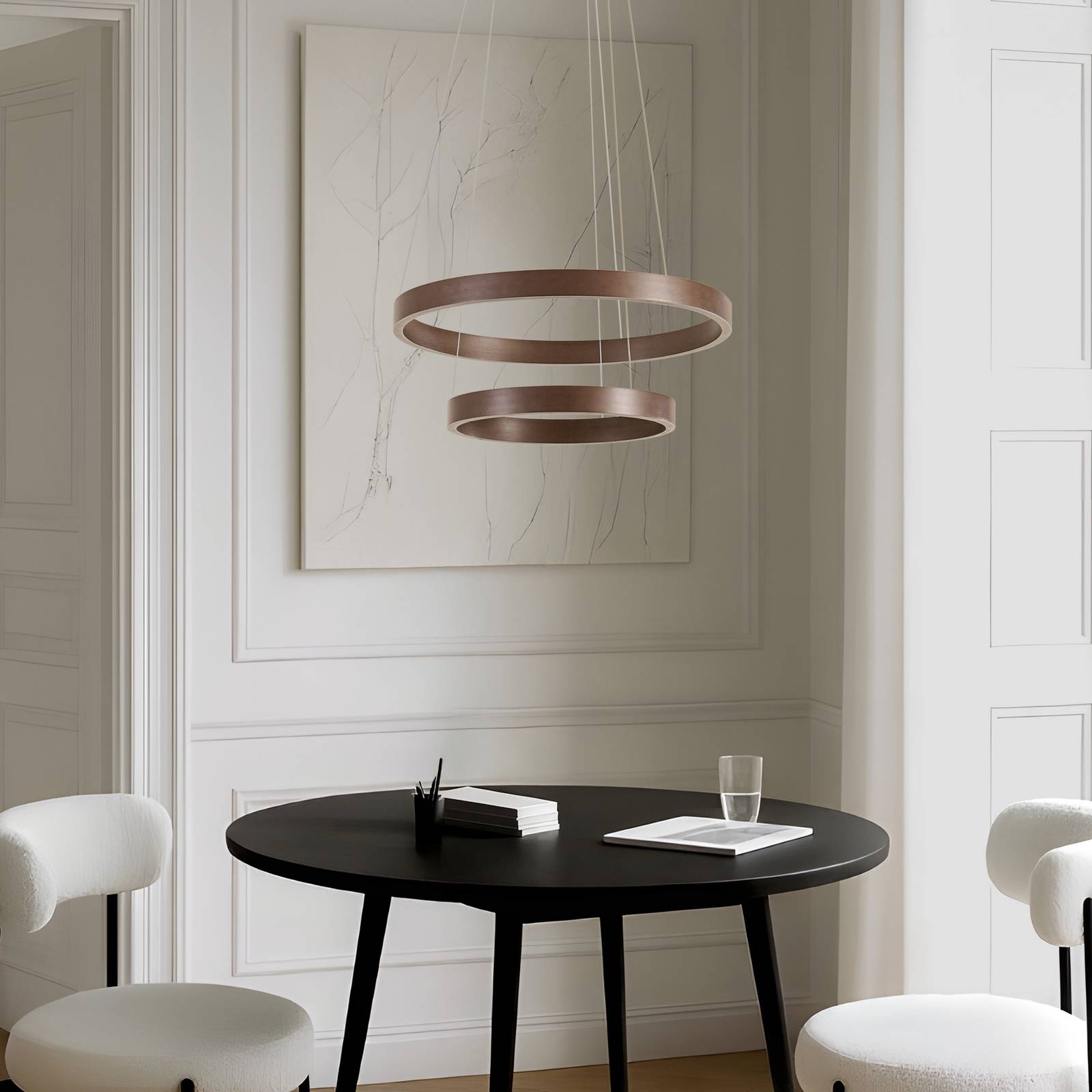 Hängelampe Yonam Lucande, dimmbar, braun / rost, für Wohn- / Esszimmer, Metall, Modern