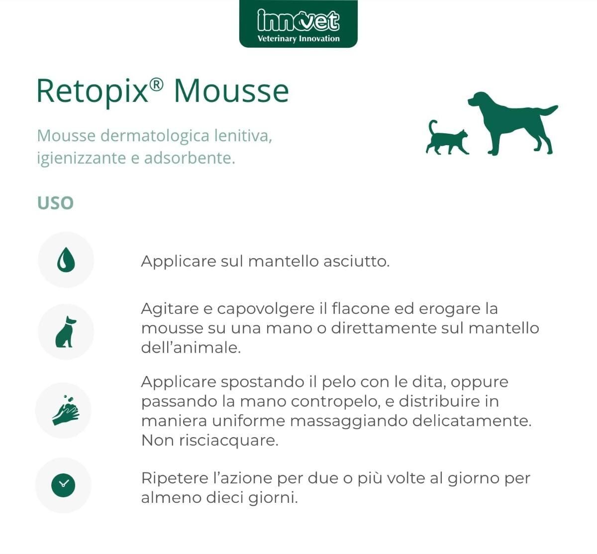 INNOVET RetopiX Mousse Dermatologica per Cane e Gatto 150ML