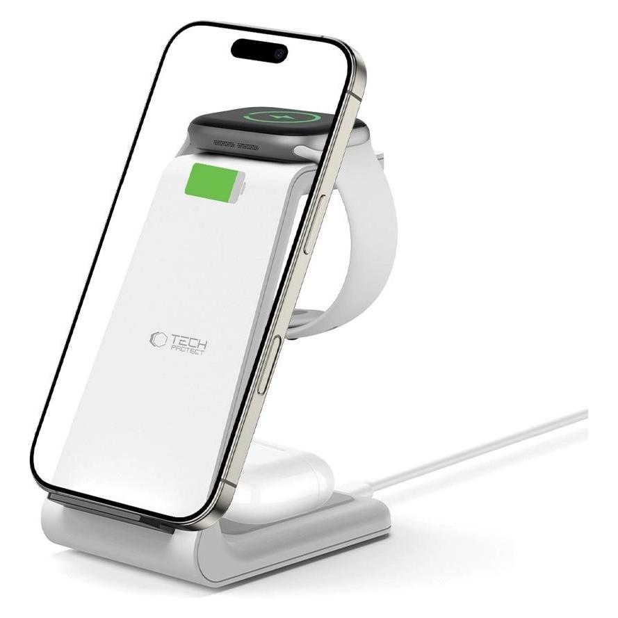 Tech-Protect Dock station QI15W-A36 3IN1 WIRELESS CHARGER FOR APPLE White (35 W) (26882-0)