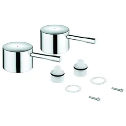 GROHE Griffpaar 48330 Essence Markierung blau/rot cool sunrise gebürstet, 48330GN0 48330GN0