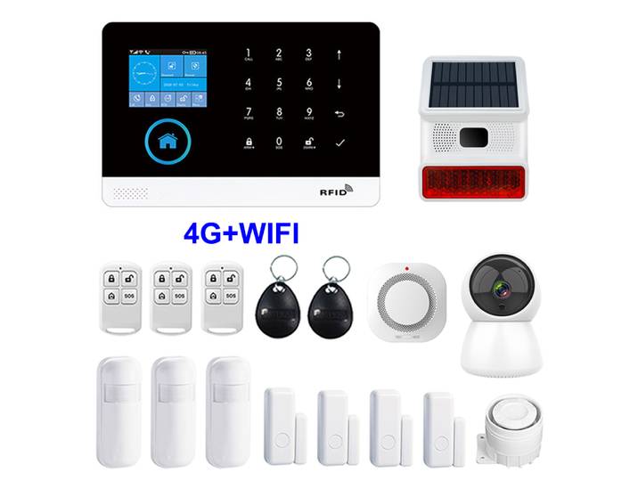 TAIBOAN PG103 2.4 pouces écran 4G WIFI GSM système de sécurité domestique Bulgar pour la maison 433 MHz APP contrôle carte RFID avec mouvement PIR