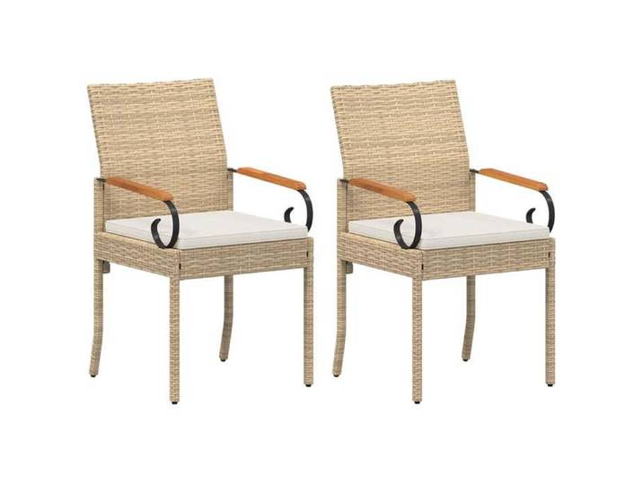 Siège Outdoor - Contre-UV - Chaises de jardin 2 pc Beige et blanc crème_3130
