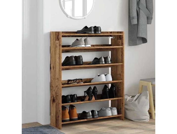 (Promo 2026)Étagère à chaussures - SHIELD - Stockage chaussures - pour l'entrée - vieux bois 80x25x100cm bois d'ingénierie 6629862