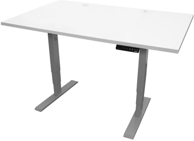 Bureau à réglage en hauteur électrique STIER THA 180x80 cm, blanc/argenté (906026)