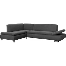 ECKSOFA mit Ottomane links Kaye Flachgewebe anthrazit