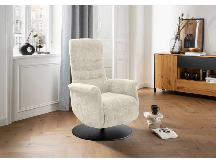 home24 Relaxfauteuil beige Bouclé Stof Lejana 72 x 118 x 85cm