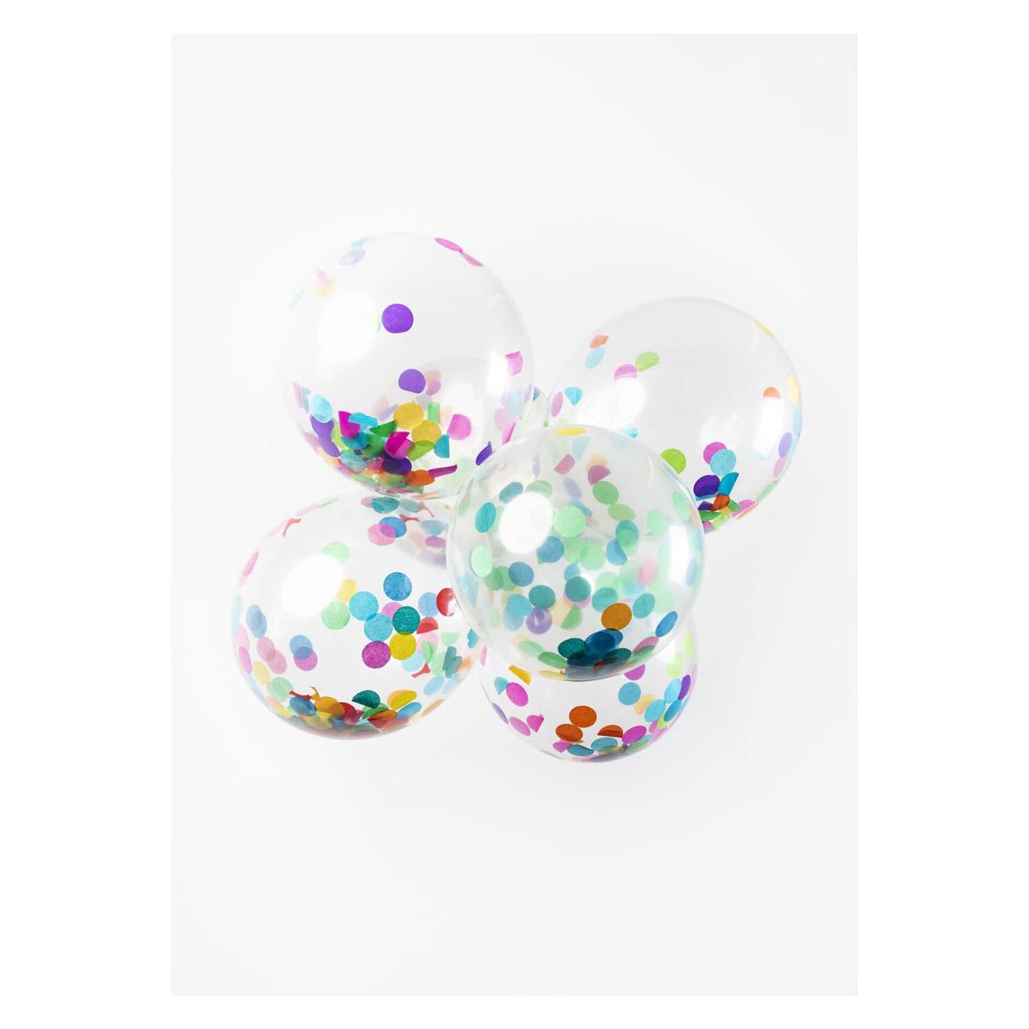Globos Europe Konfetti-Luftballons, Papier-Konfetti-Mix, 30 cm, 6 Stück. (6x) (5712735017103)