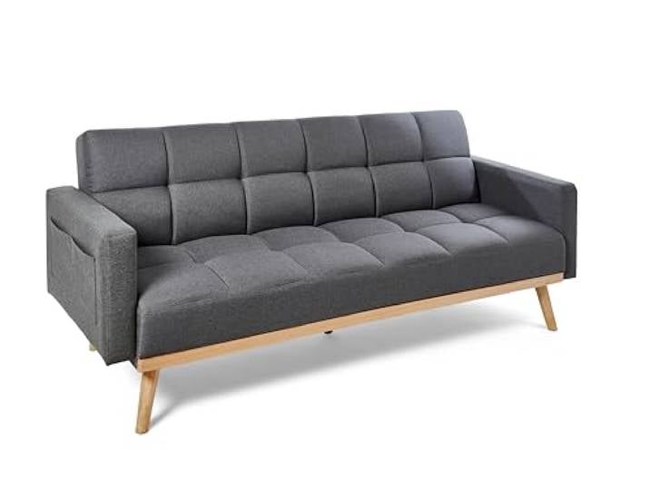 Jahnke SCHLAFSOFA Chillax Box Granitgrau/Holz EICHENFARBEN